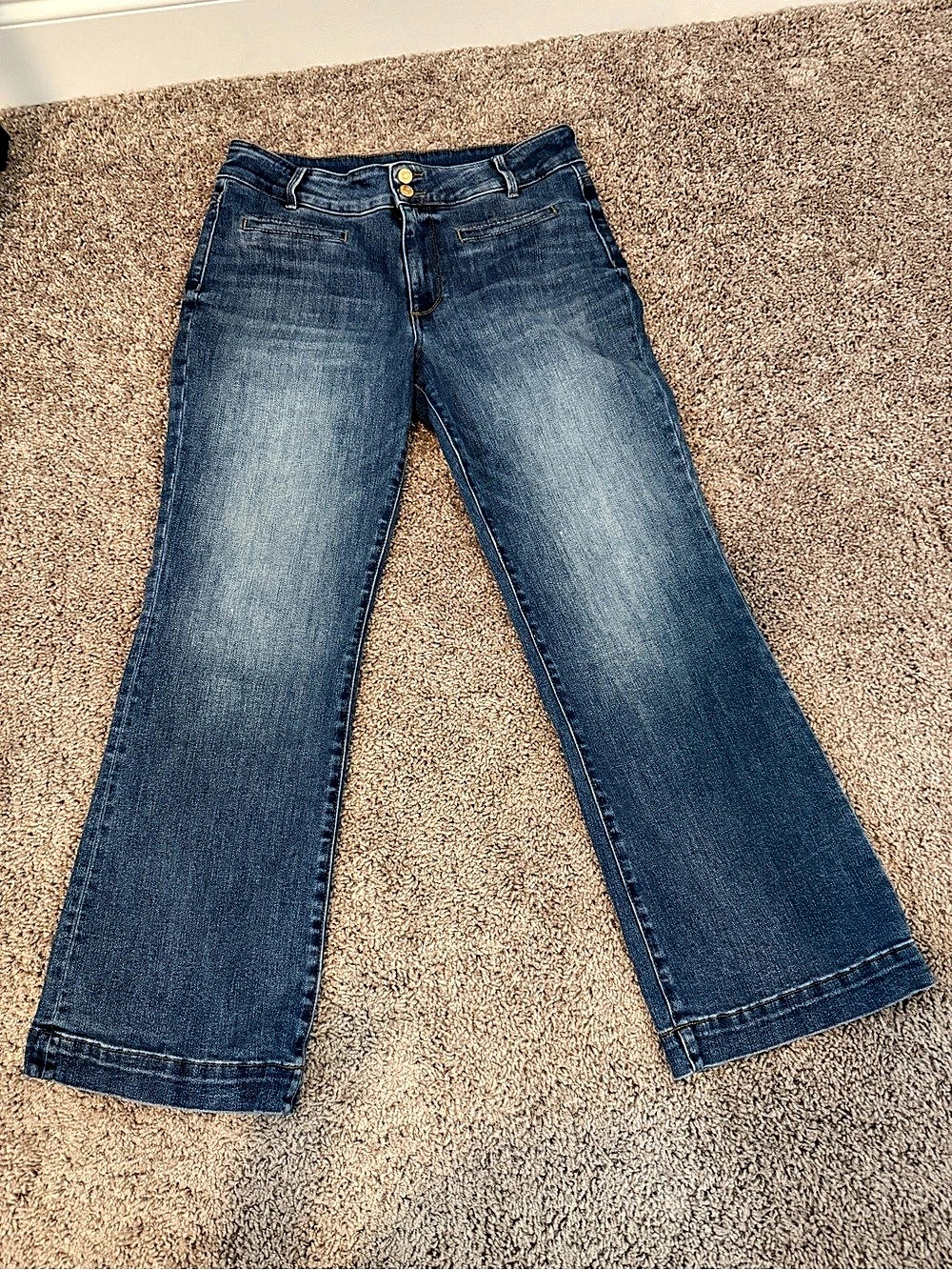 KUT from the Kloth Kelsey High Rise Flare Jeans in Blue Waist 10
